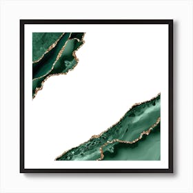 Emerald & Gold Agate Texture 13 Art Print