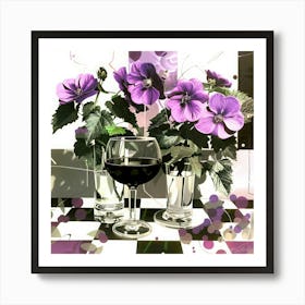 Cocktails For Summer - Wine And Flowers Art Print