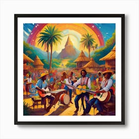 Caribbean Village Art Print