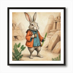 Rabbit In The Sand Art Print