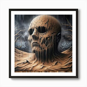 Skull In The Sand Poster