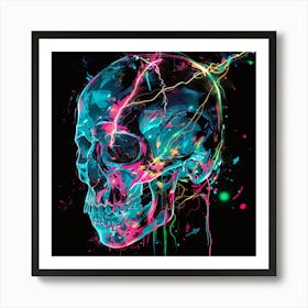 Lightning Skull Art Print