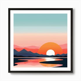 Sunset Over Water Art Print