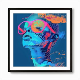 Portrait Of A Woman With Sunglasses 1 Art Print