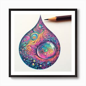 Psychedelic Drawing Art Print