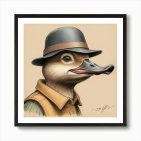 Duck In A Hat 11 Art Print