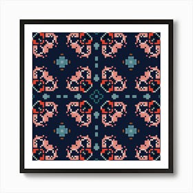 Ethnic boho seamless pattern. Patchwork texture. Weaving. Traditional ornament. 2 Art Print
