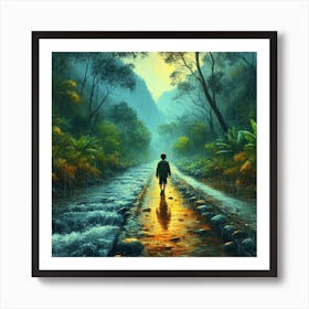 Rainy Day In The Forest Art Print