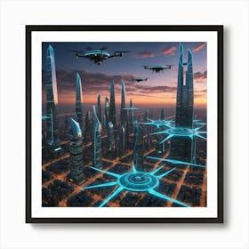 Futuristic Cityscape 5 Art Print