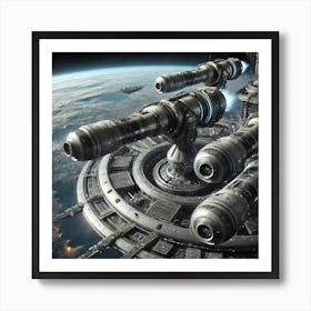 A Detailed View Of The High Altitude Defense Cannons Art Print