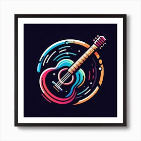 Abstract Acoustic Guitar Art Print