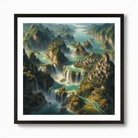 Chinese Waterfalls Art Print