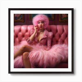 Girl In A Pink Dress 1 Art Print