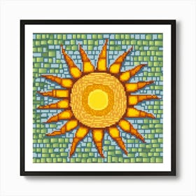 Mosaic Sun A Sun Created From A Mosaic Of Small Tiles 26 Art Print