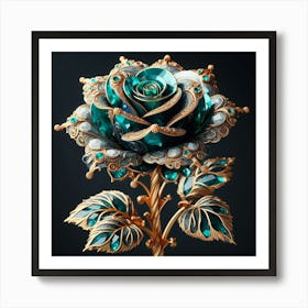 Emerald Rose 1 Art Print