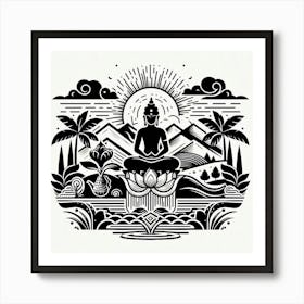 Buddha In Lotus Pose Art Print