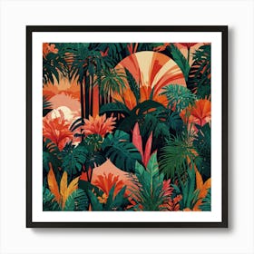 Tropical Jungle Seamless Pattern 1 Art Print