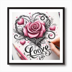 Love Drawing Art Print