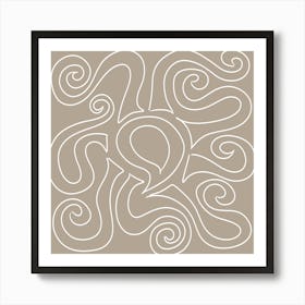 Taupe Octopus Art Print