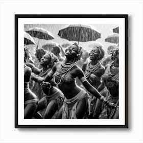 Dancers In The Rain 3 Art Print