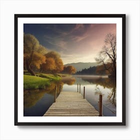 Dock At Sunrise Art Print