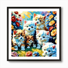 Kittens In The Garden 2 Poster