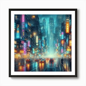 City At Night Art Print