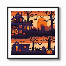 Halloween House Set Art Print