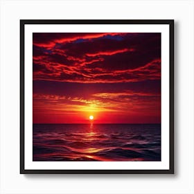 Sunset Over The Ocean 177 Art Print