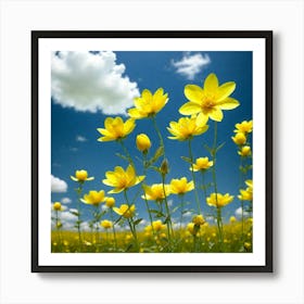 Field Of Yellow Flowers 7 Art Print