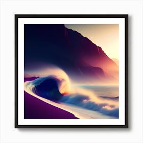 Sunset At The Beach 1 Art Print