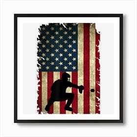 Baseball Catchers Gear Sports American Flag Little Leaguer Art Print