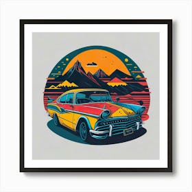 Car Colored Artwork Of Graphic Design Flat (47) Art Print