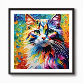 colorful cat Art Print