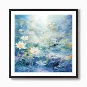 AI Floral Waltz in Watercolor Symphony 1 Art Print