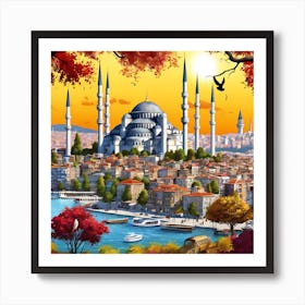 Blue Mosque In Istanbul Art Print
