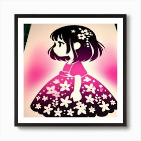 A girl in profile 2 Art Print