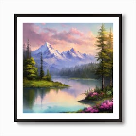 Sunset Lake Art Print