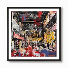 Street Scene, Graffiti, Street Art, Urban Hues Art Print