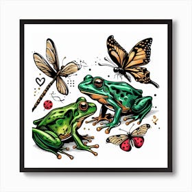 Frog Street Art 13 Art Print