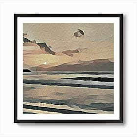 Hazy sunset Art Print