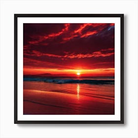 Sunset On The Beach 521 Art Print
