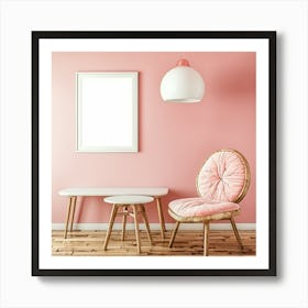 Pink Living Room Art Print