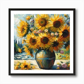 Sunflowers In A Vase 5 Art Print