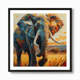 Elephant In The Grass art print Art Print