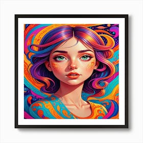 Psychedelic Girl 1 Art Print