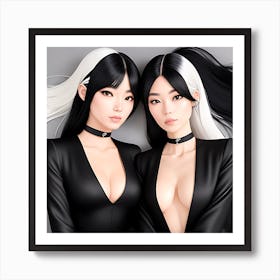 Two Asian Girls Art Print