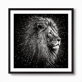 Lion In The Night Sky Art Print