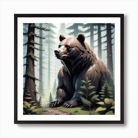 Bear In The Forest 21 Art Print
