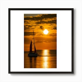 Sunset Sailboat 1 Art Print